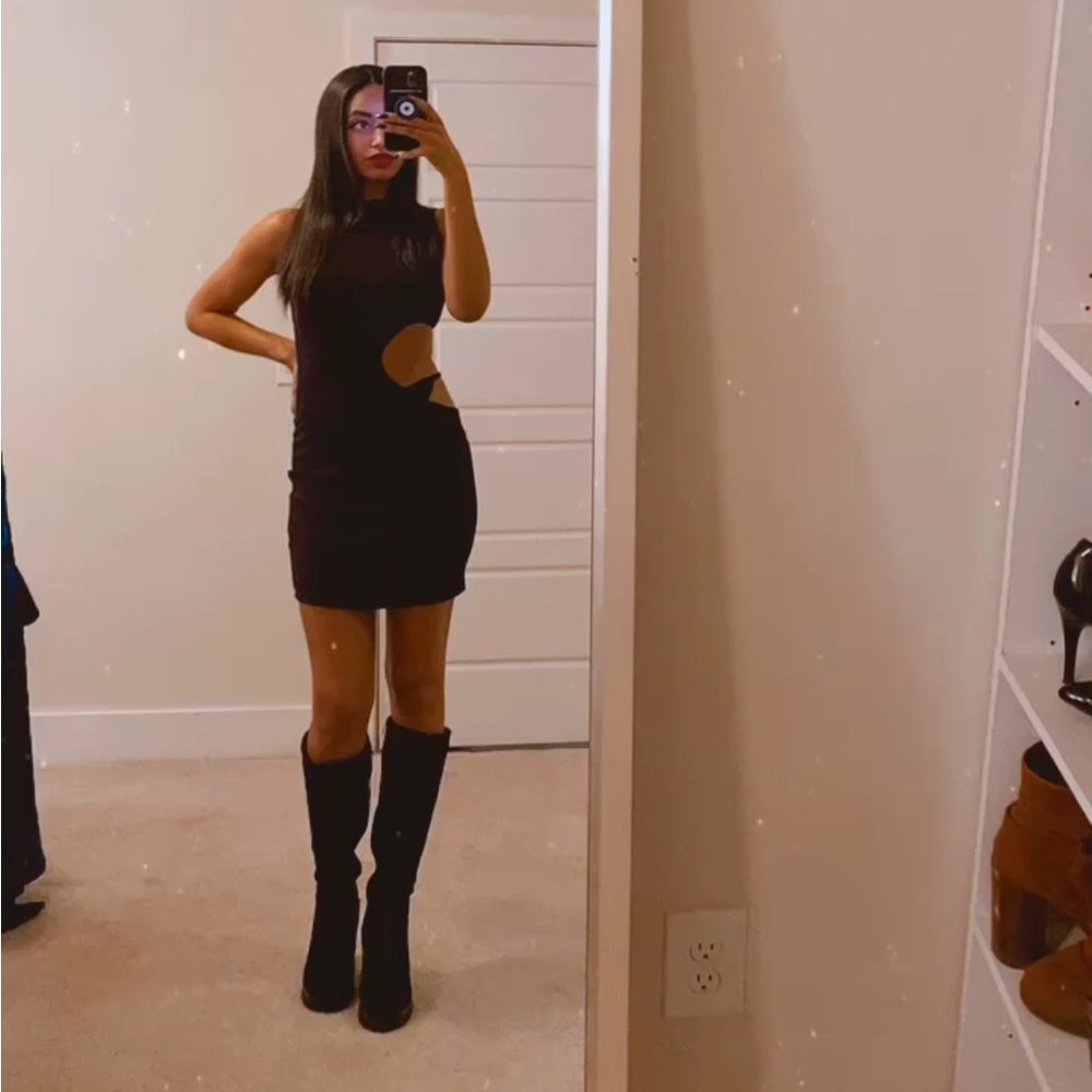 Mock neck dress